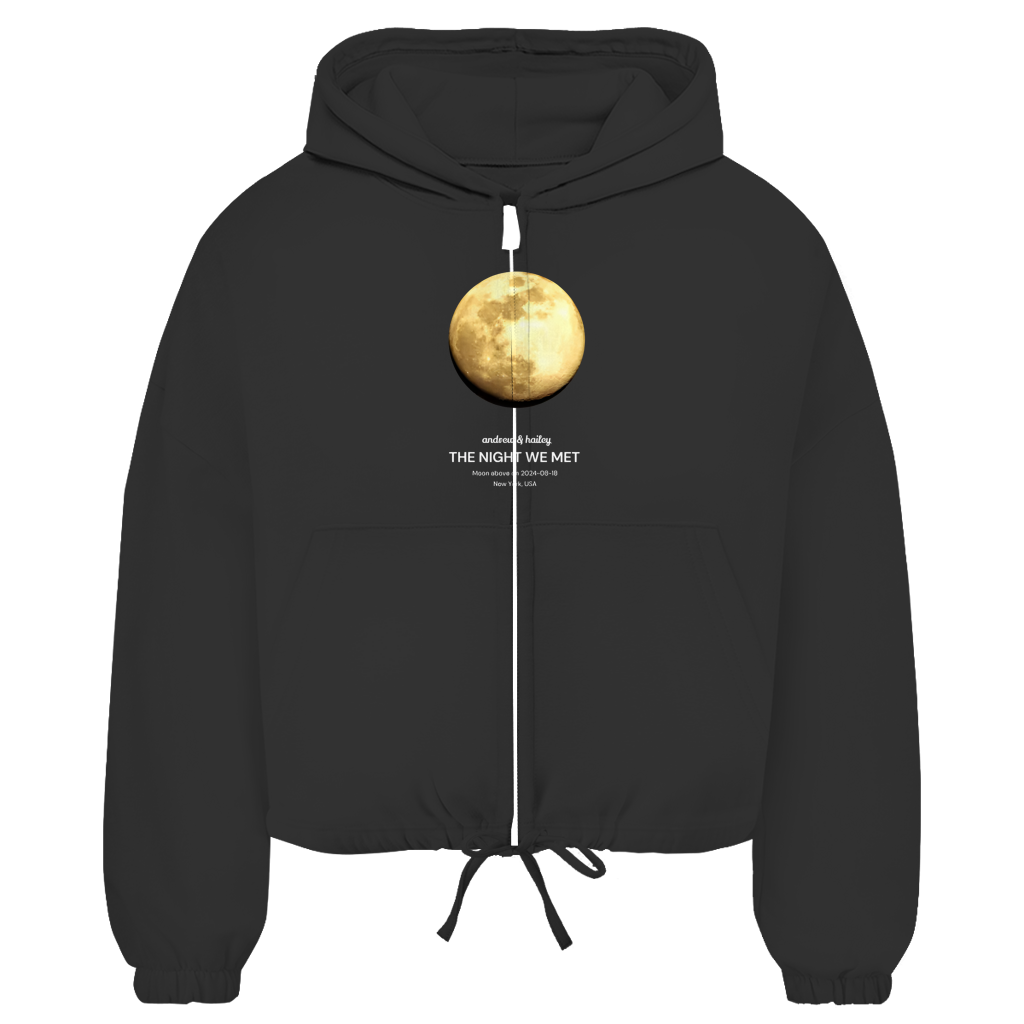 Damen Zipper Hoodie Moon