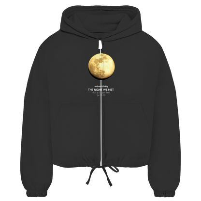 Damen Zipper Hoodie Moon