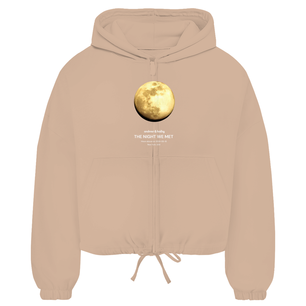 Damen Zipper Hoodie Moon