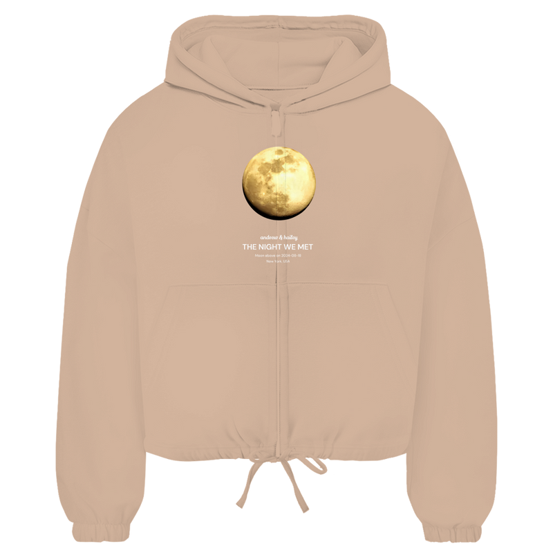 Damen Zipper Hoodie Moon