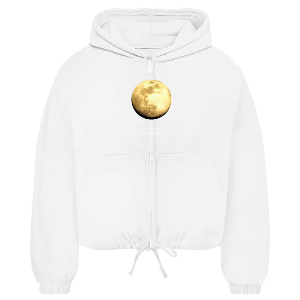 Damen Zipper Hoodie Moon