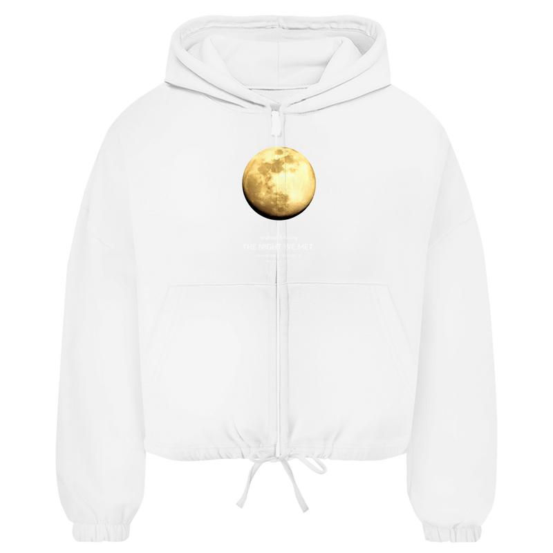Damen Zipper Hoodie Moon