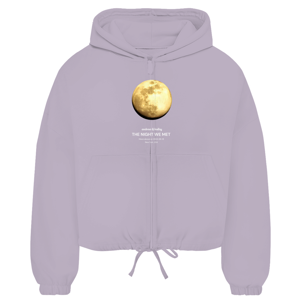 Damen Zipper Hoodie Moon