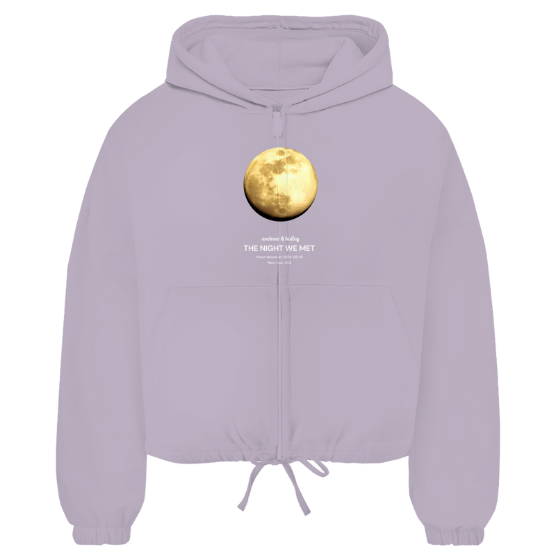 Damen Zipper Hoodie Moon