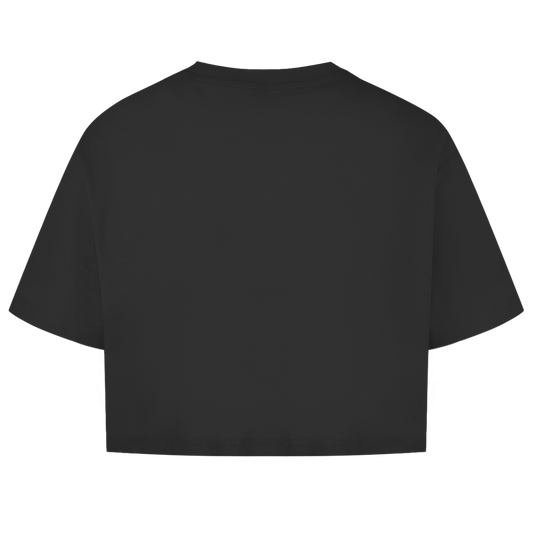 Damen Oversize Crop Top Moon