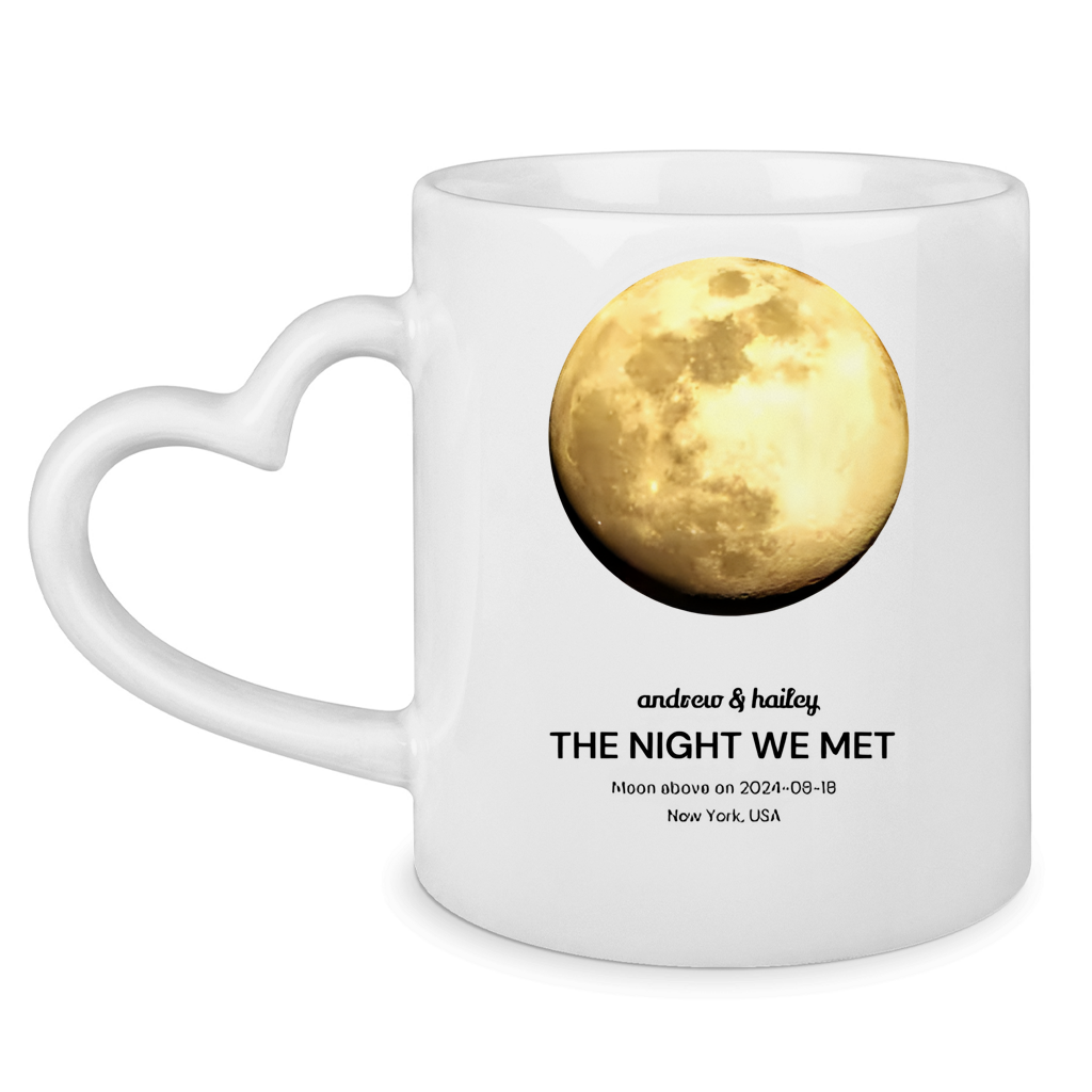 Tasse mit Herzhenkel Moon