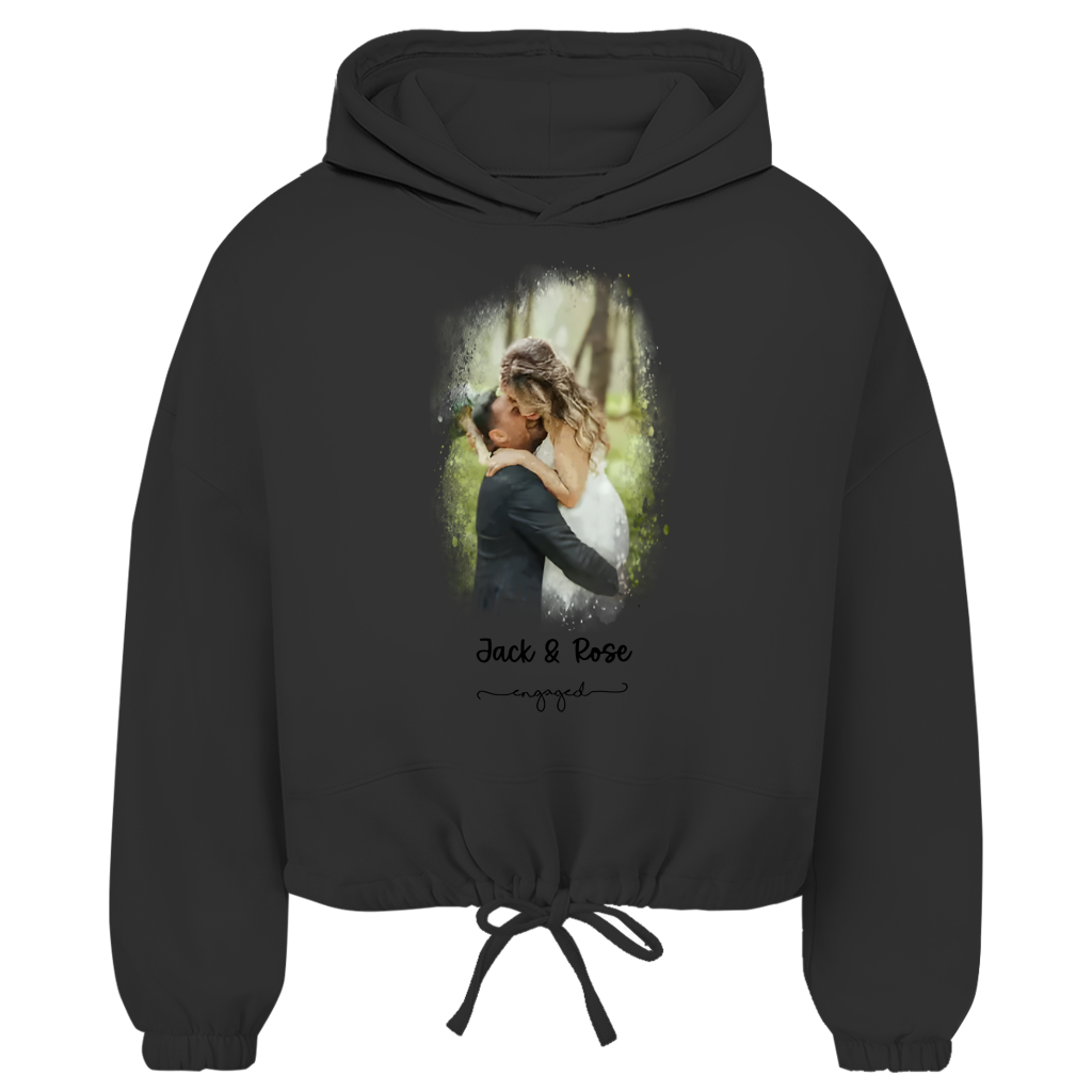 Damen Cropped Oversize Hoodie Noxraw
