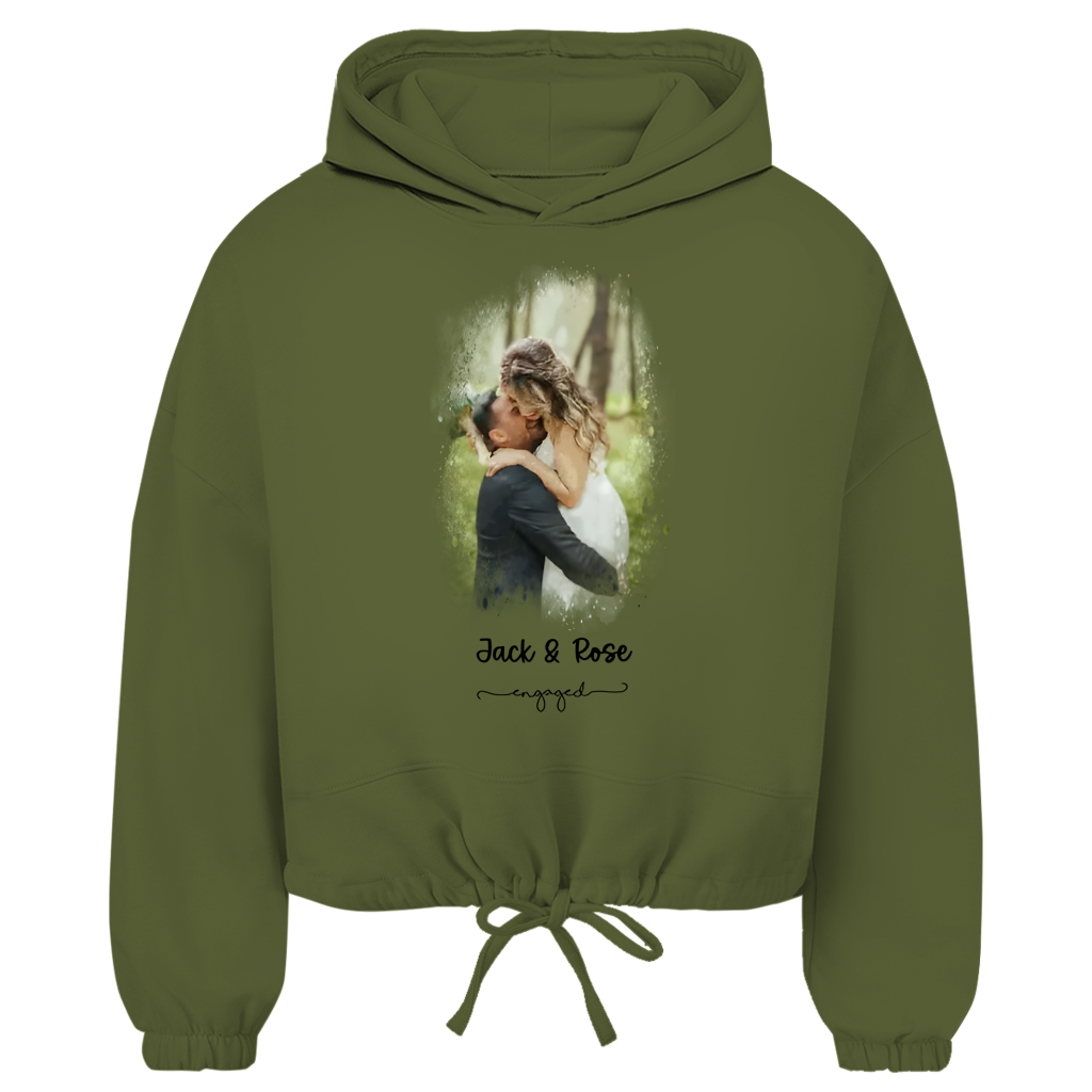 Damen Cropped Oversize Hoodie Noxraw