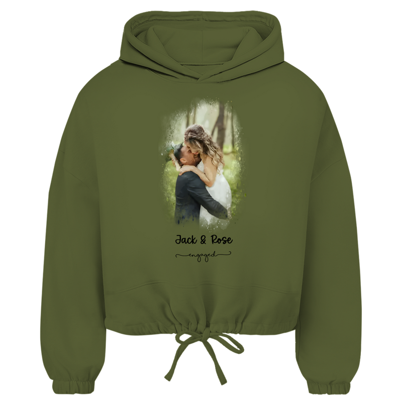 Damen Cropped Oversize Hoodie Noxraw