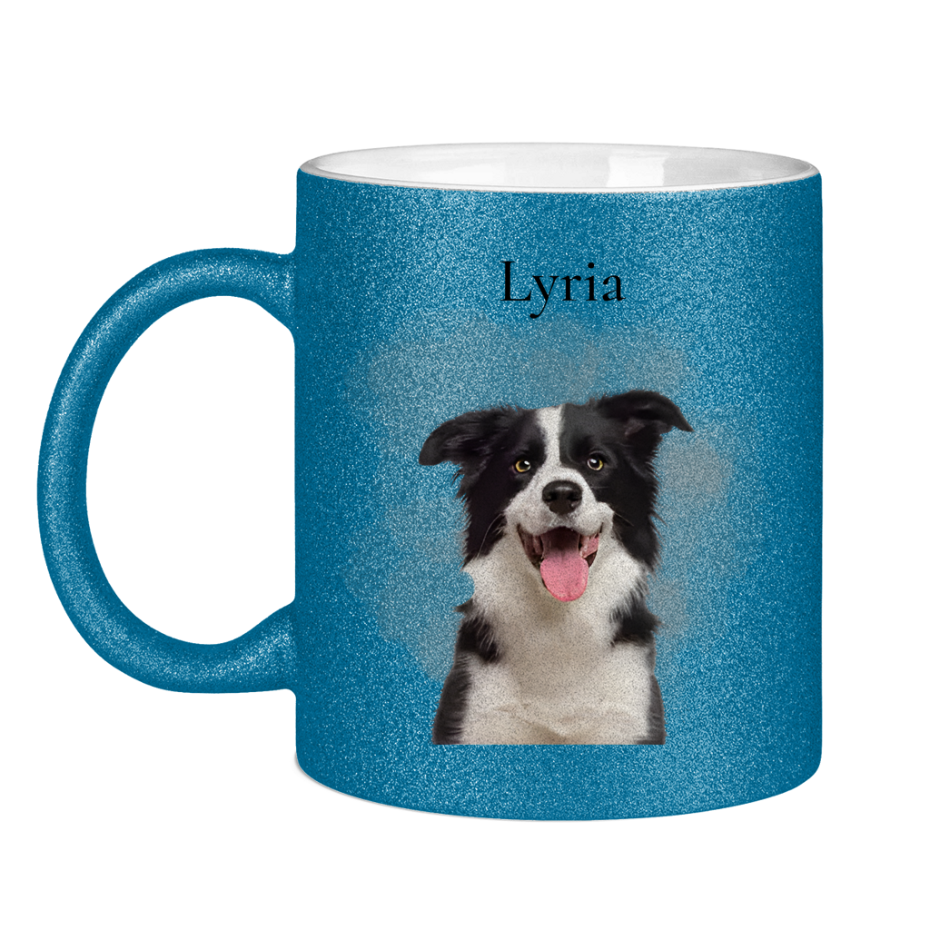 Personalisierte Glitzertasse