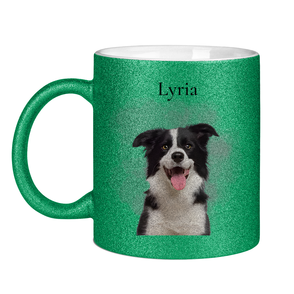 Personalisierte Glitzertasse
