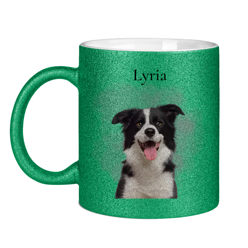 Personalisierte Glitzertasse