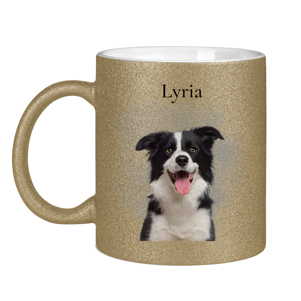 Personalisierte Glitzertasse