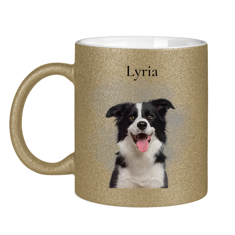 Personalisierte Glitzertasse