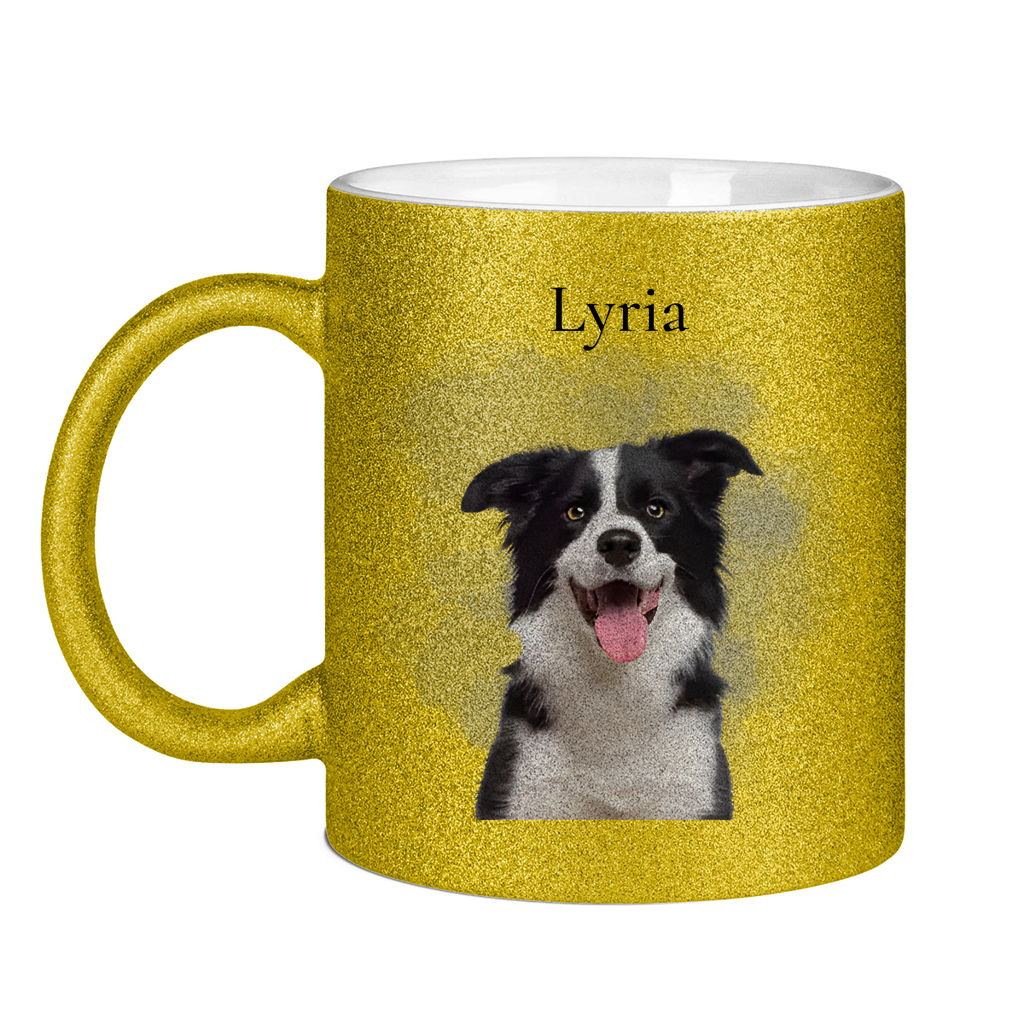 Personalisierte Glitzertasse