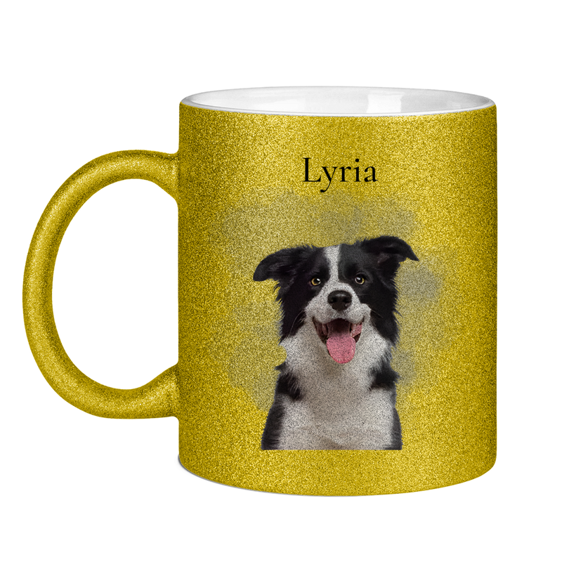 Personalisierte Glitzertasse