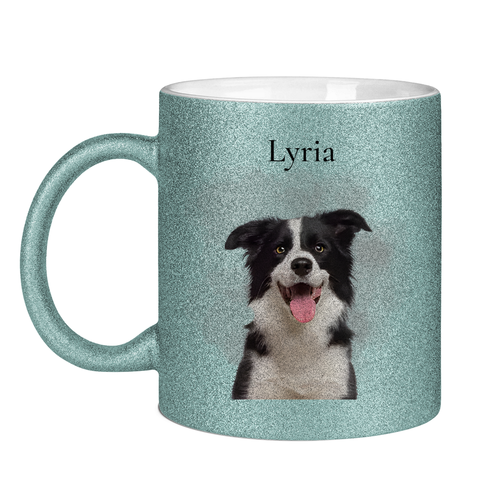 Personalisierte Glitzertasse