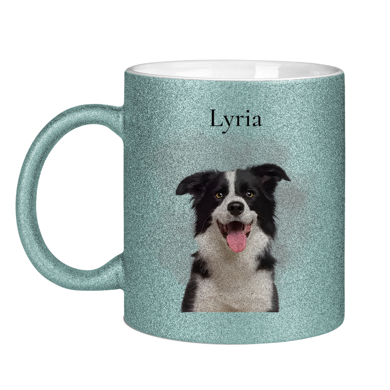 Personalisierte Glitzertasse