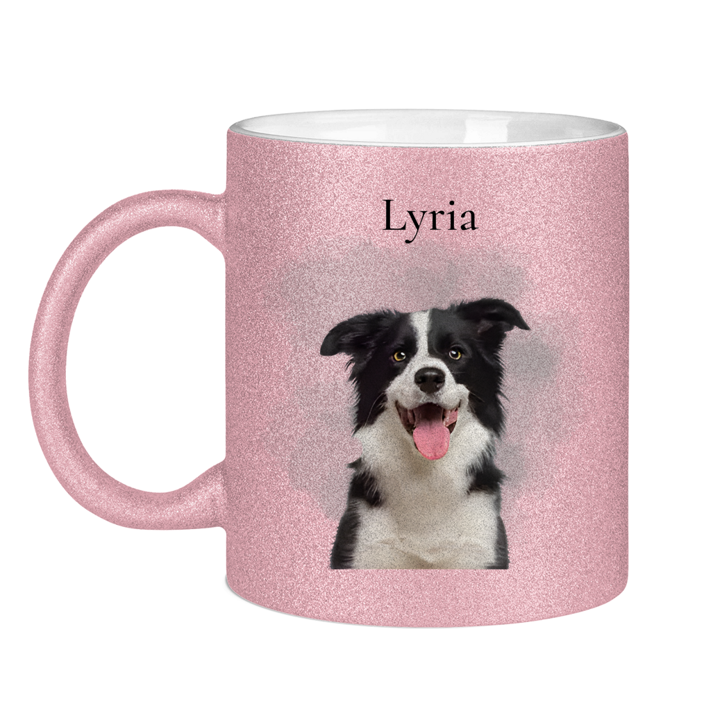 Personalisierte Glitzertasse