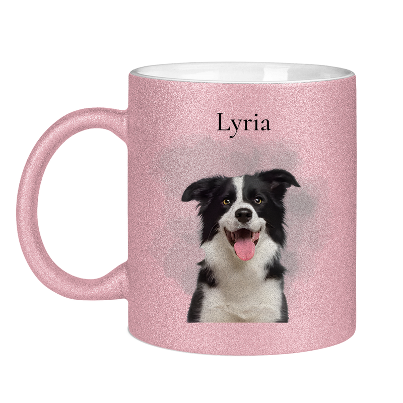 Personalisierte Glitzertasse