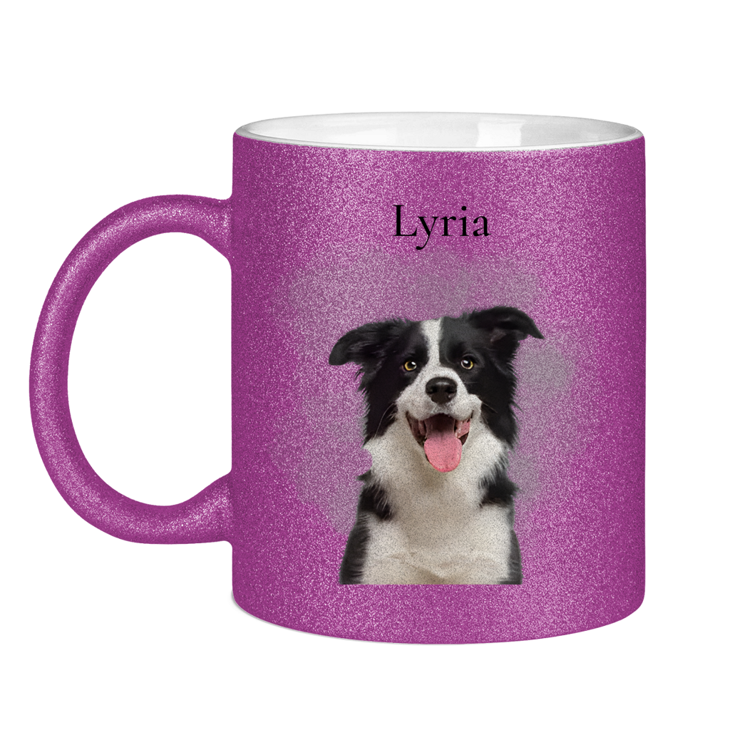 Personalisierte Glitzertasse