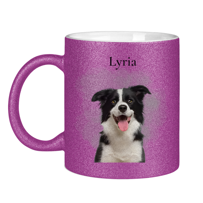 Personalisierte Glitzertasse