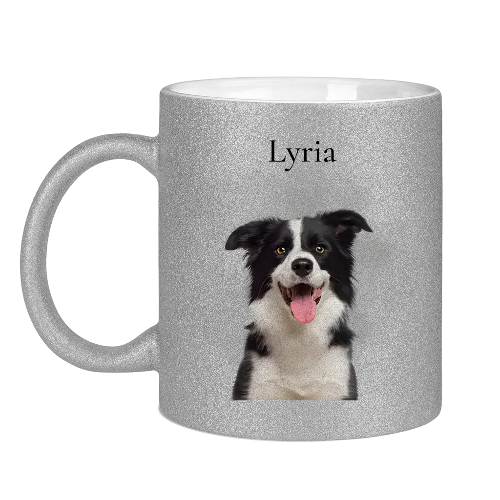 Personalisierte Glitzertasse