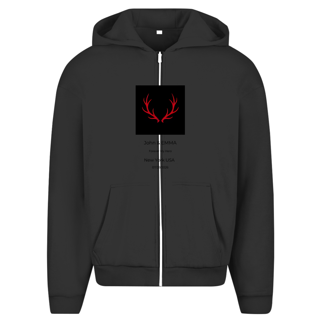 Herren Oversize Zipper Hoodie Noxraw