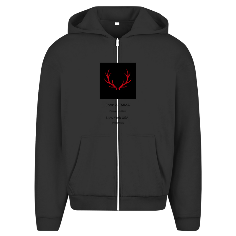 Herren Oversize Zipper Hoodie Noxraw