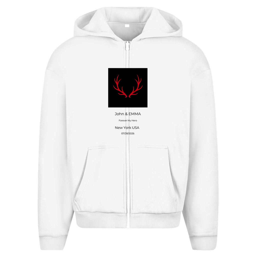 Herren Oversize Zipper Hoodie Noxraw