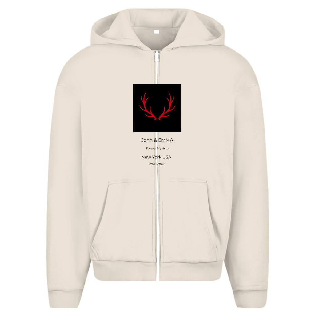 Herren Oversize Zipper Hoodie Noxraw