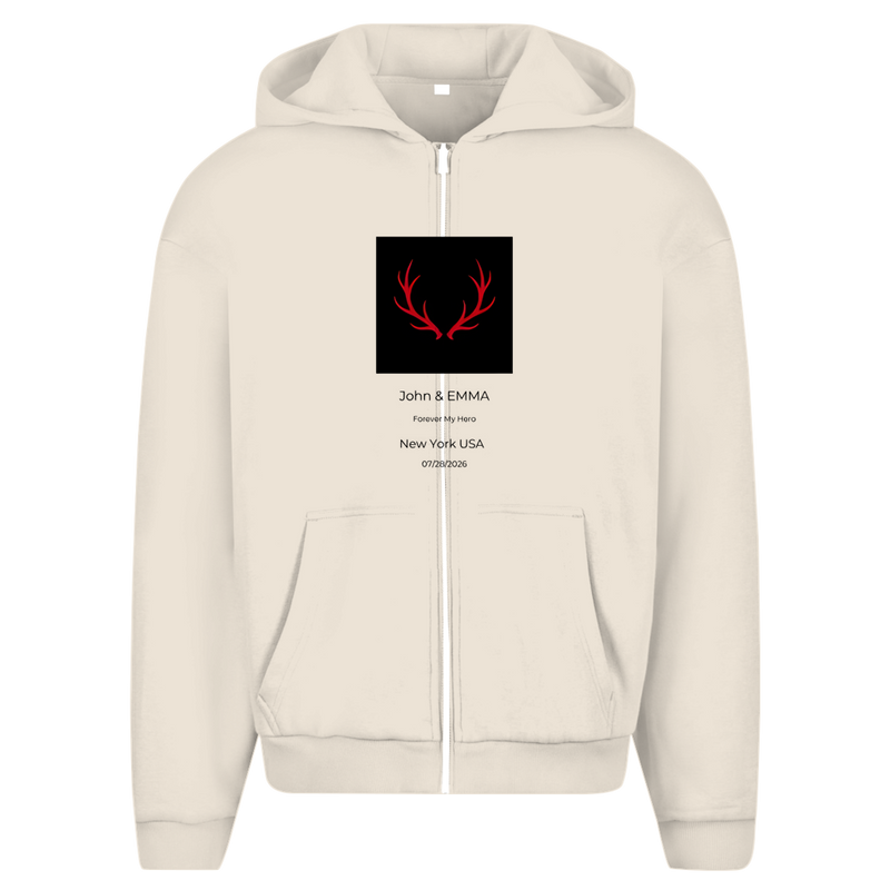 Herren Oversize Zipper Hoodie Noxraw