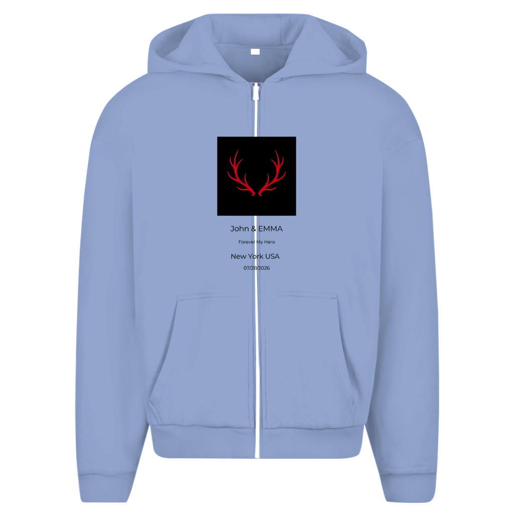Herren Oversize Zipper Hoodie Noxraw