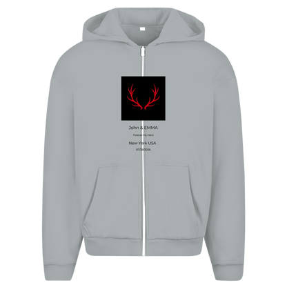 Herren Oversize Zipper Hoodie Noxraw
