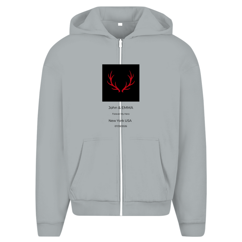 Herren Oversize Zipper Hoodie Noxraw
