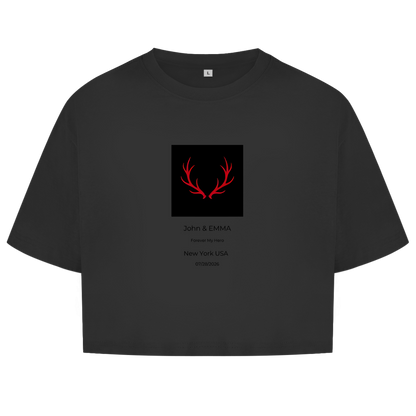 Damen Oversize Crop Top Noxraw