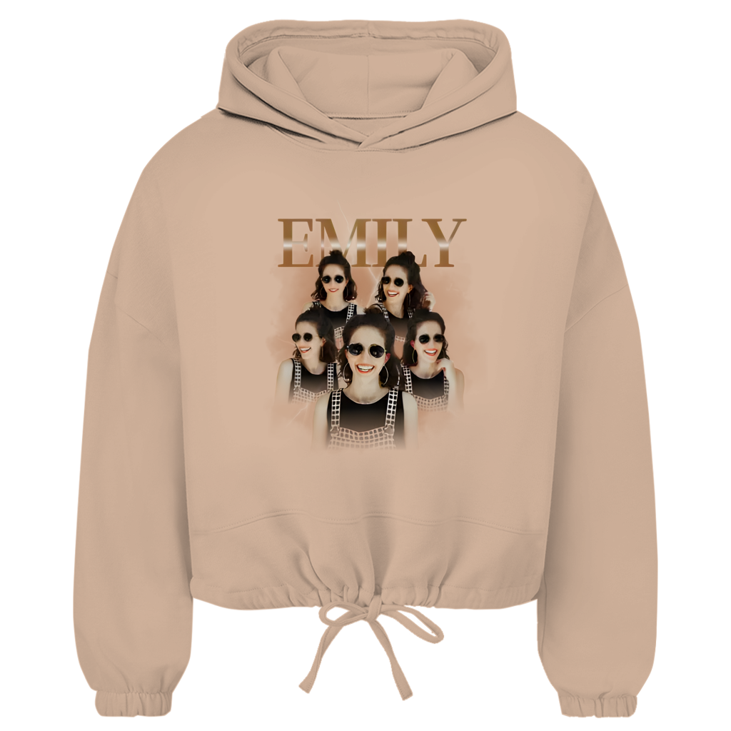 Damen Cropped Oversize Hoodie Noxraw