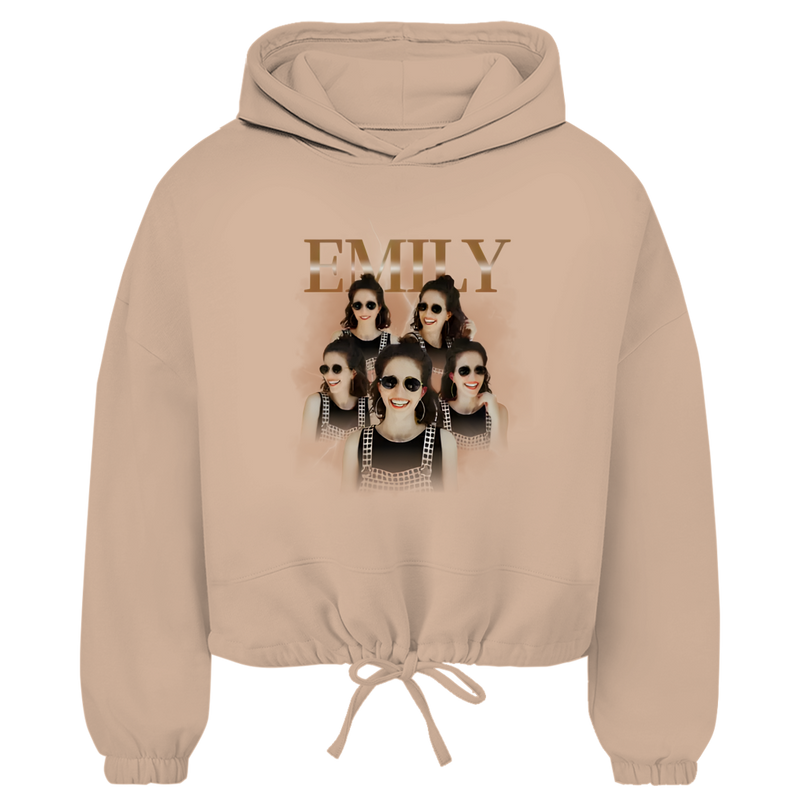 Damen Cropped Oversize Hoodie Noxraw