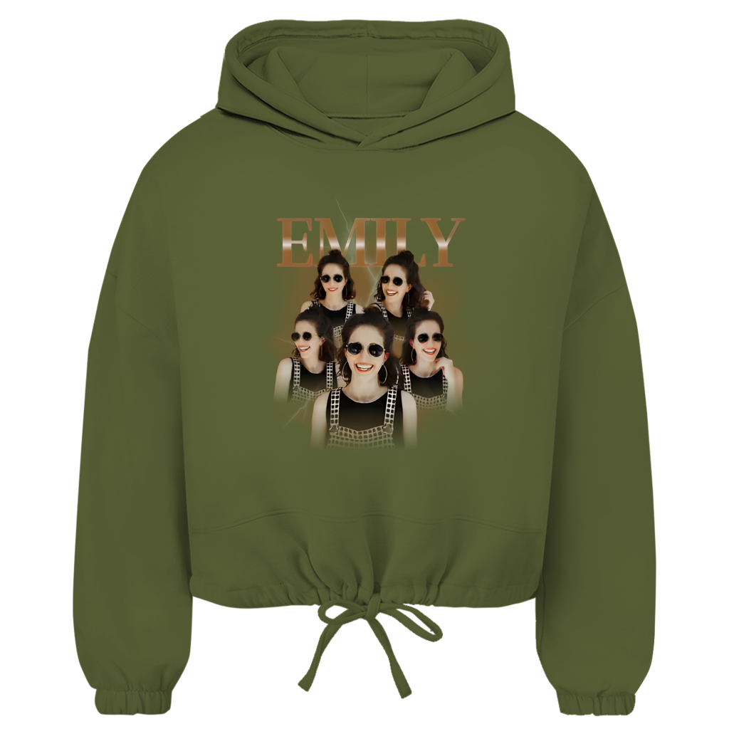 Damen Cropped Oversize Hoodie Noxraw