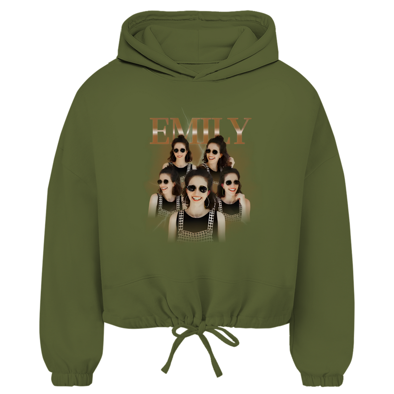 Damen Cropped Oversize Hoodie Noxraw